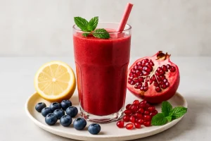 Napój antyoksydacyjny z granatu, cytryny i borówek – pełen witamin i przeciwutleniaczy